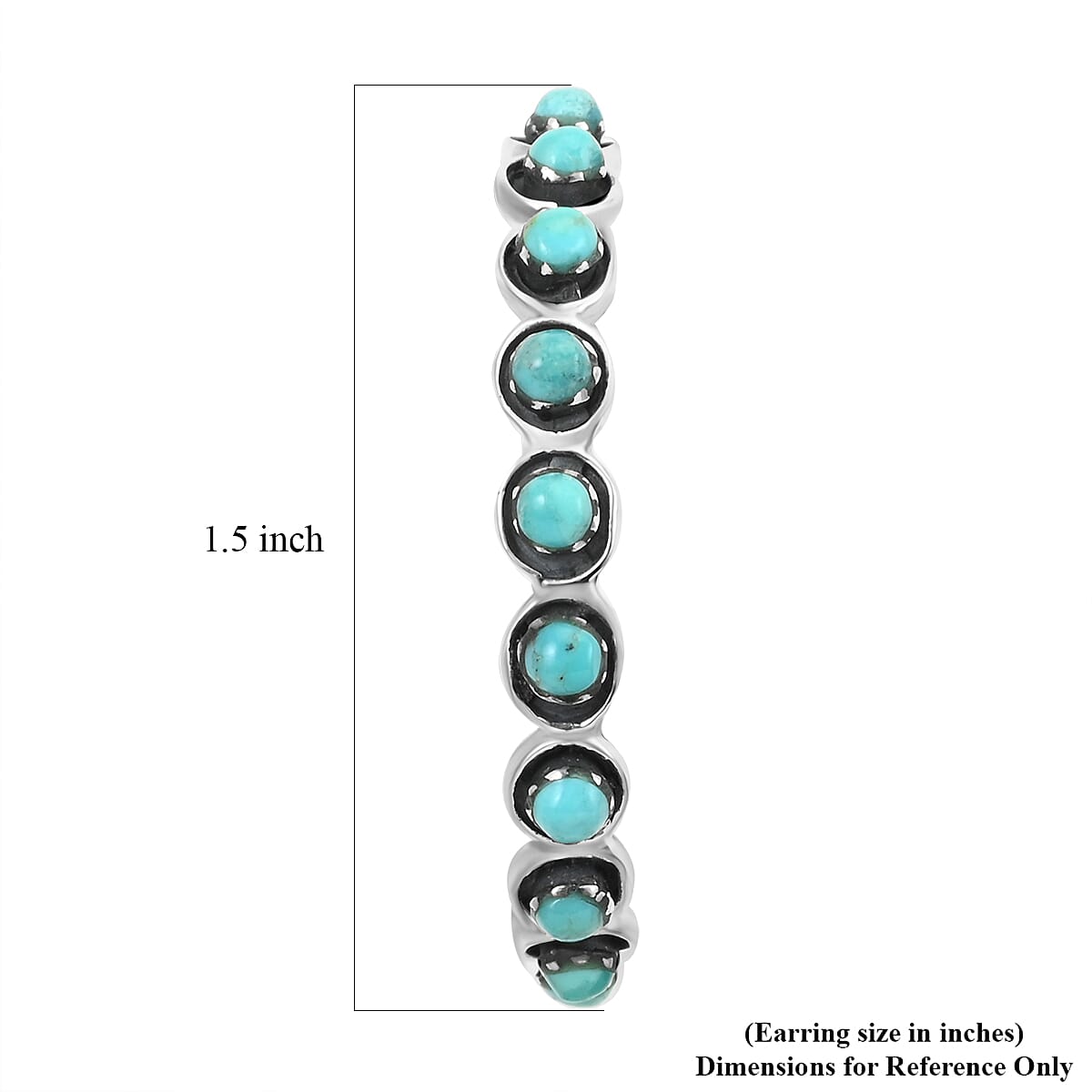 Santa Fe Style Turquoise Earrings in Sterling Silver 7.00 ctw