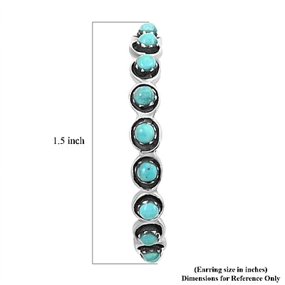 Santa Fe Style Turquoise Earrings in Sterling Silver 7.00 ctw