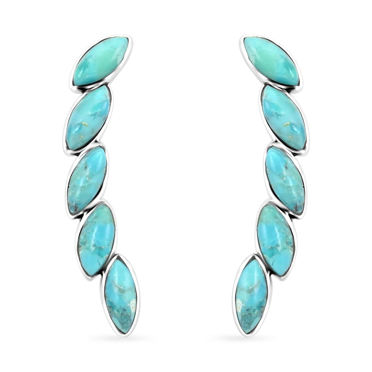 Santa Fe Style Turquoise Earrings in Sterling Silver 7.00 ctw image number 0