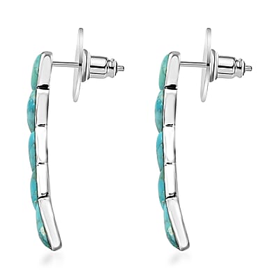 Santa Fe Style Turquoise Earrings in Sterling Silver 7.00 ctw