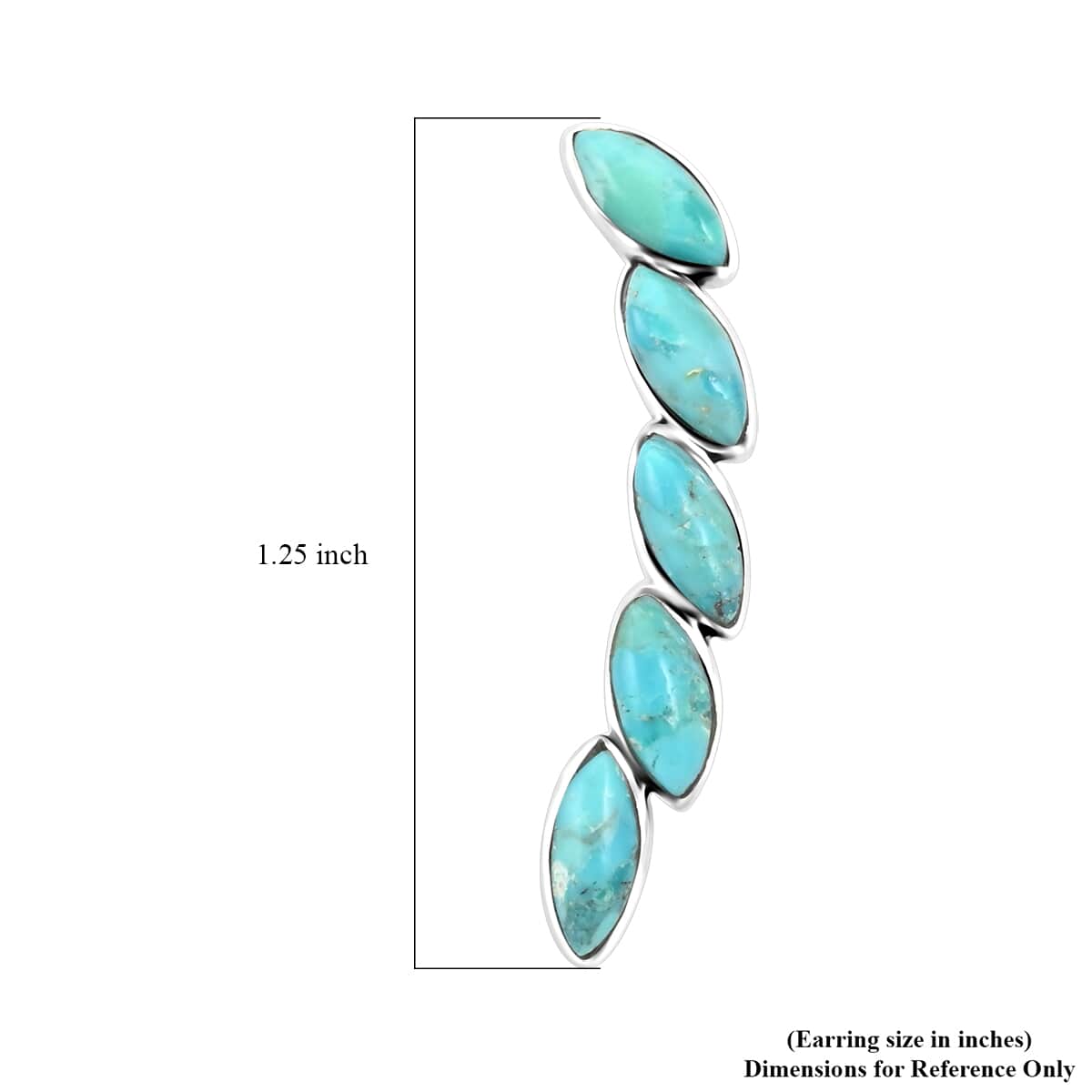 Santa Fe Style Turquoise Earrings in Sterling Silver 7.00 ctw image number 4