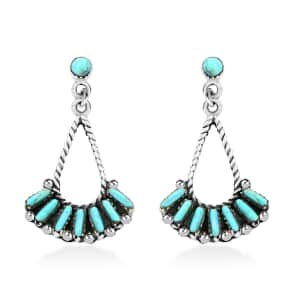 Santa Fe Style Turquoise Earrings in Sterling Silver 5.60 ctw