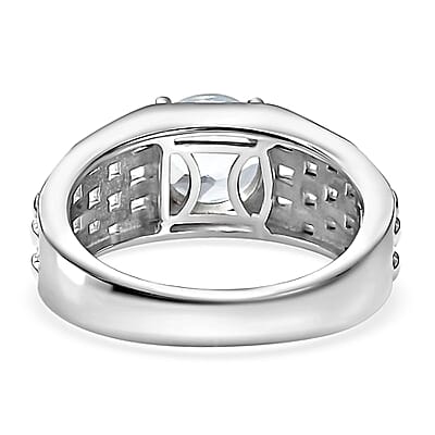Karis Sky Blue Topaz 2.25 ctw Solitaire Ring in Platinum Bond (Size 10.0)