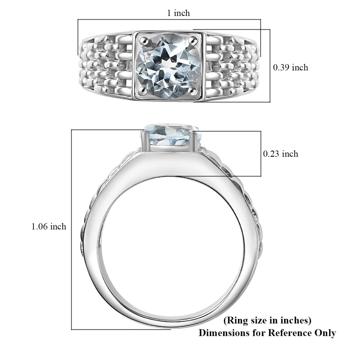 Karis Sky Blue Topaz 2.25 ctw Solitaire Ring in Platinum Bond (Size 10.0) image number 5