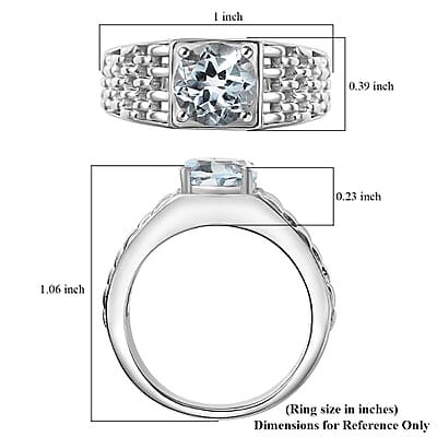 Karis Sky Blue Topaz 2.25 ctw Solitaire Ring in Platinum Bond (Size 10.0)