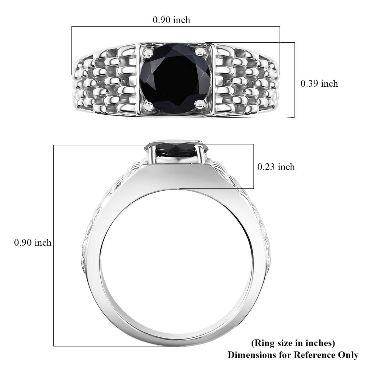 Karis Thai Black Spinel 2.35 ctw Solitaire Ring in Platinum Bond (Size 10.0) image number 4