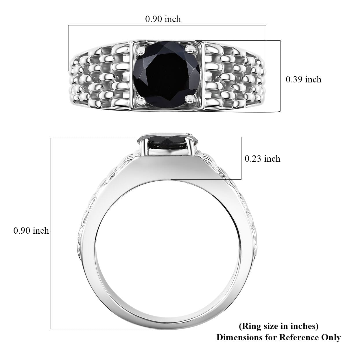 Karis Thai Black Spinel 2.35 ctw Solitaire Ring in Platinum Bond (Size 9.0) image number 5