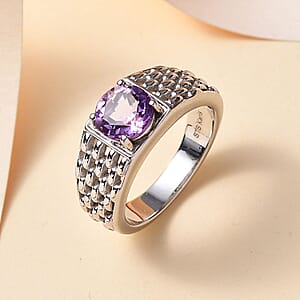 Karis Rose De France Amethyst 1.75 ctw Solitaire Ring in Platinum Bond (Size 9.0)
