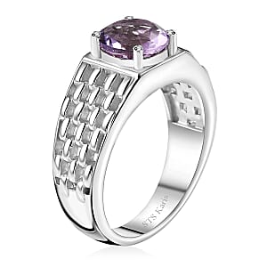 Karis Rose De France Amethyst 1.75 ctw Solitaire Ring in Platinum Bond (Size 9.0)