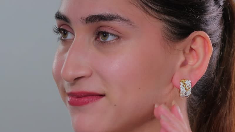 Karis White Diamond Accent Earrings in 18K YG Plated