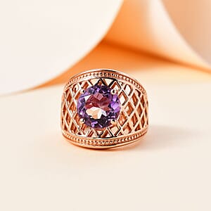 Karis Rose De France Amethyst 3.40 ctw Ring in 18K Rose Gold Plated (Size 6.0)