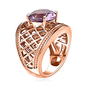 Karis Rose De France Amethyst 3.40 ctw Ring in 18K Rose Gold Plated (Size 6.0)
