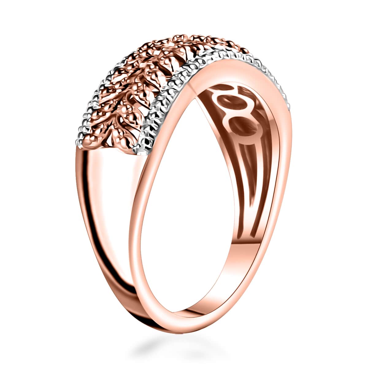 Karis Natural Champagne Diamond Accent Ring in 18K RG Plated (Size 10.0) image number 3