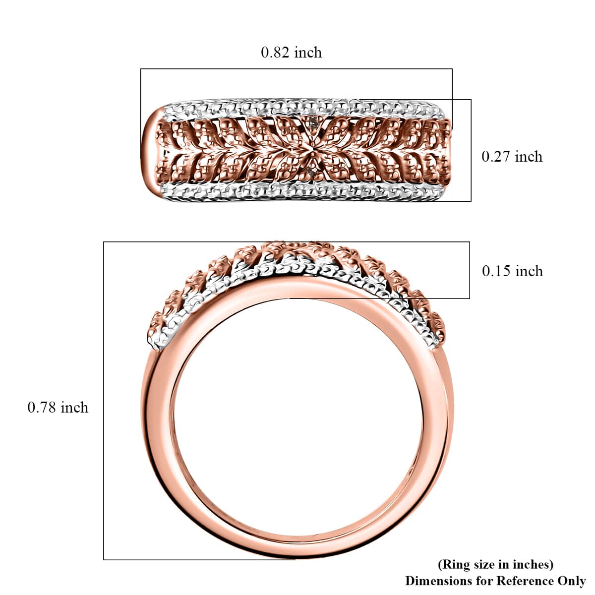 Karis Natural Champagne Diamond Accent Ring in 18K RG Plated (Size 10.0) image number 5