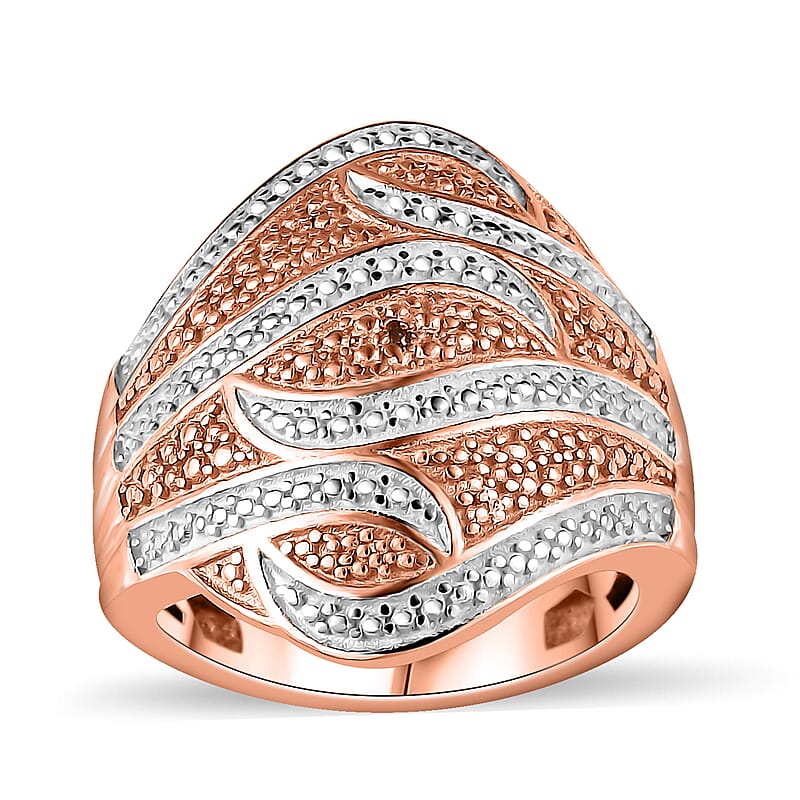 Karis Natural Champagne Diamond Accent Ring in 18K RG Plated (Size 10.0)