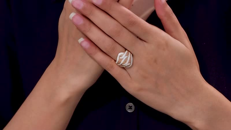 Karis Natural Diamond Accent Ring in 18K RG Plated (Size 10.0)
