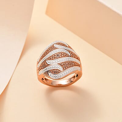 Karis Natural Champagne Diamond Accent Ring in 18K RG Plated (Size 10.0)