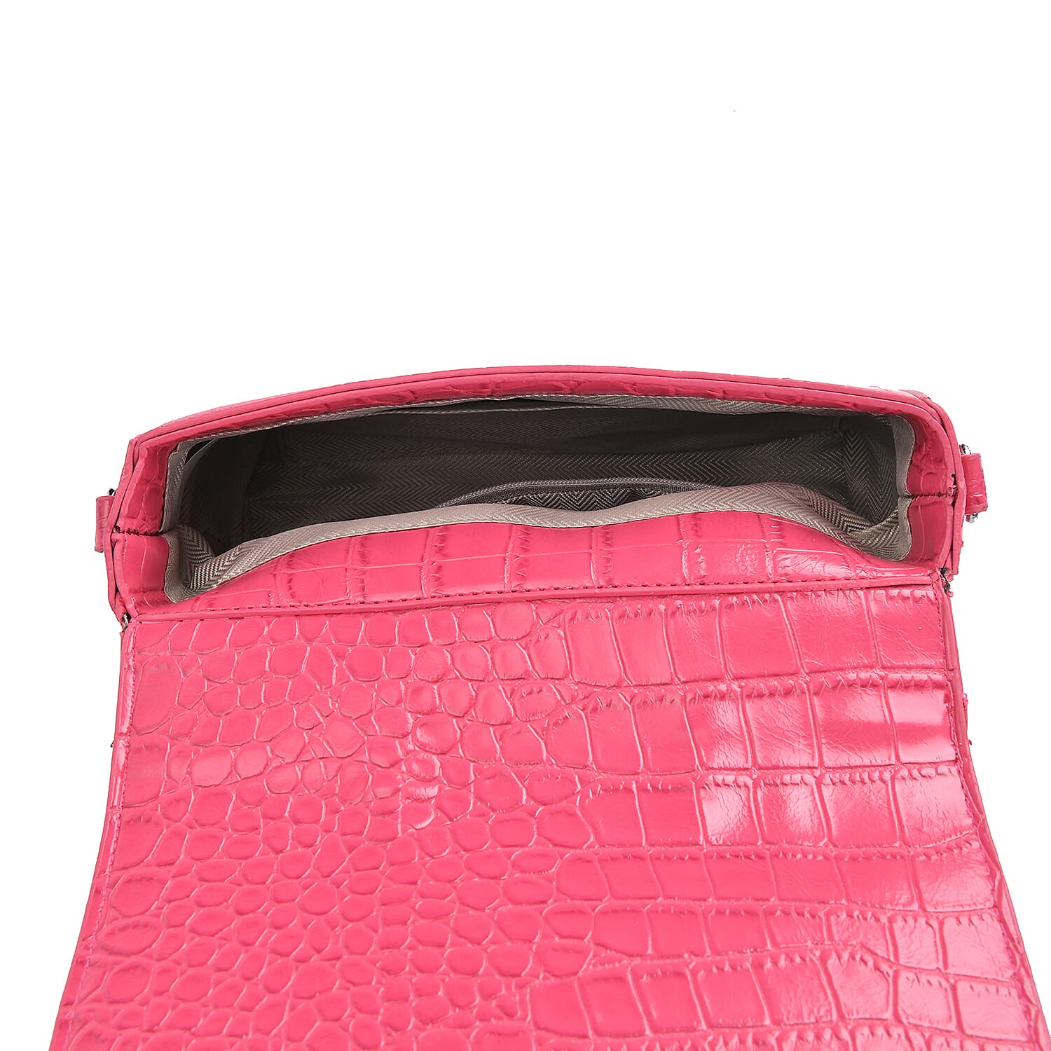 Buy Sivani Rose Pink Crocodile Embossed Faux Leather Crossbody