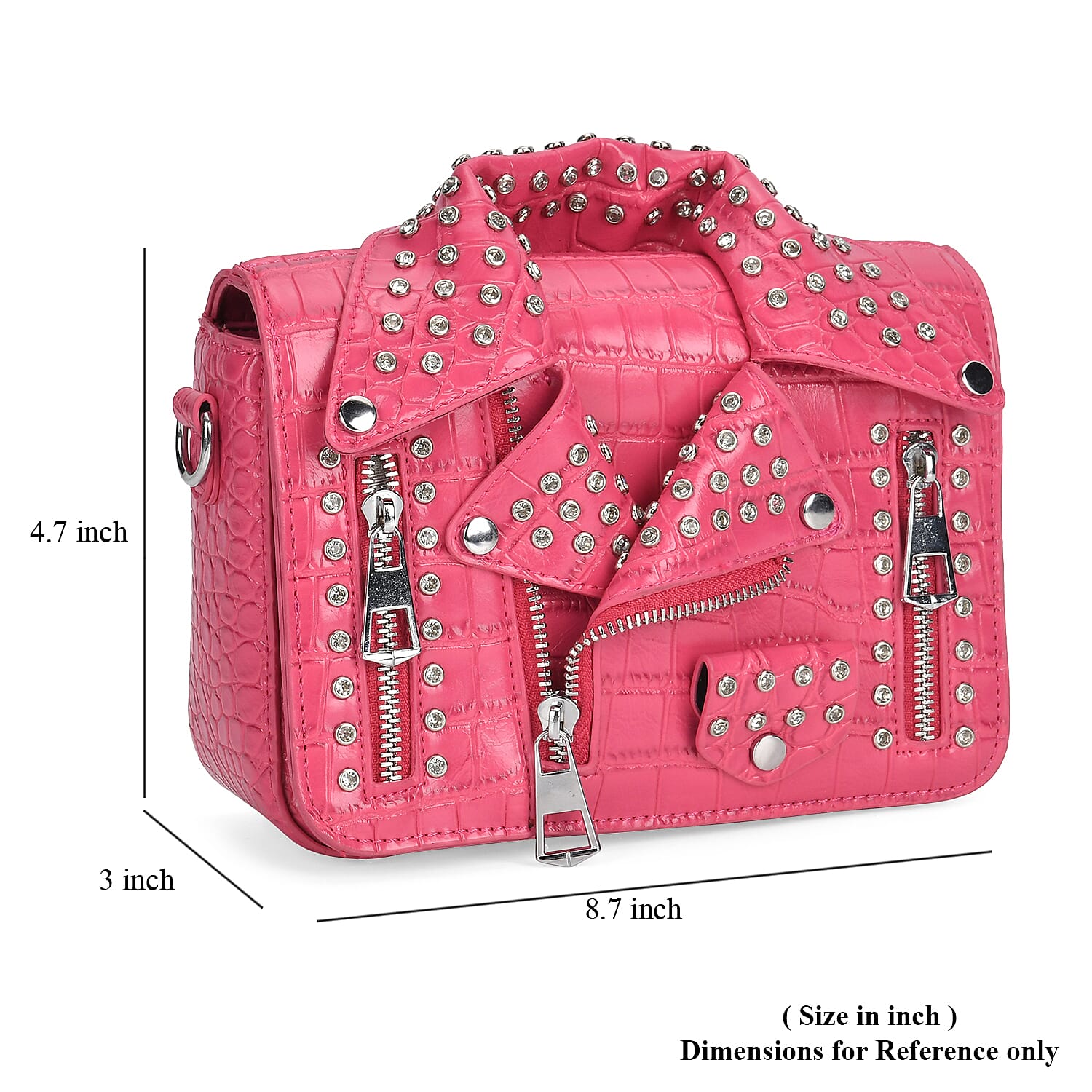 Buy Sivani Rose Pink Crocodile Embossed Faux Leather Crossbody