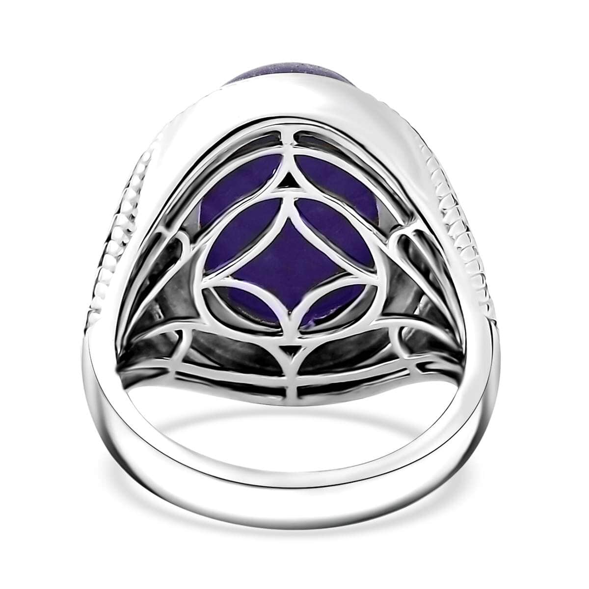 Karis Purple Jade (D) 11.80 ctw Men's Ring in Platinum Bond (Size 10.0) image number 4