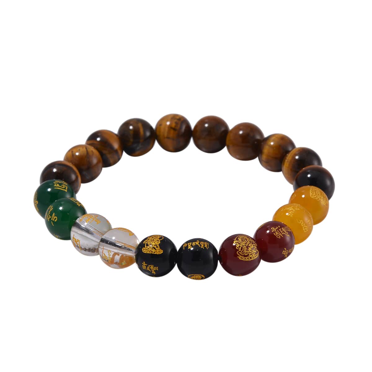 Tigers Eye and Multi Gemstone 140.00 ctw Beaded Bracelet (6.5-7.0In) image number 0