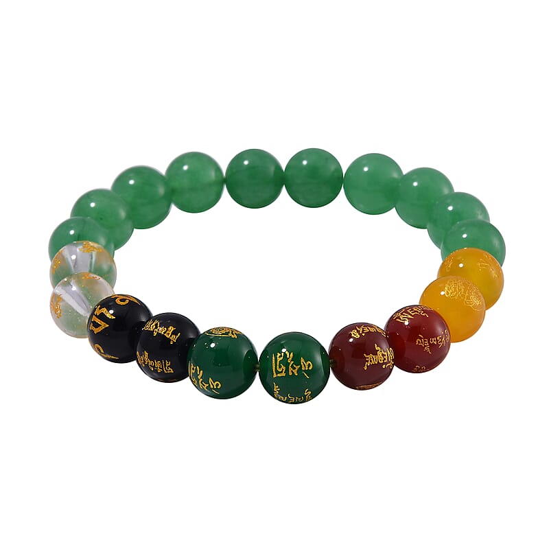 Green Aventurine and Multi Gemstone 140.00 ctw Beaded Bracelet (6.5-7.0In)