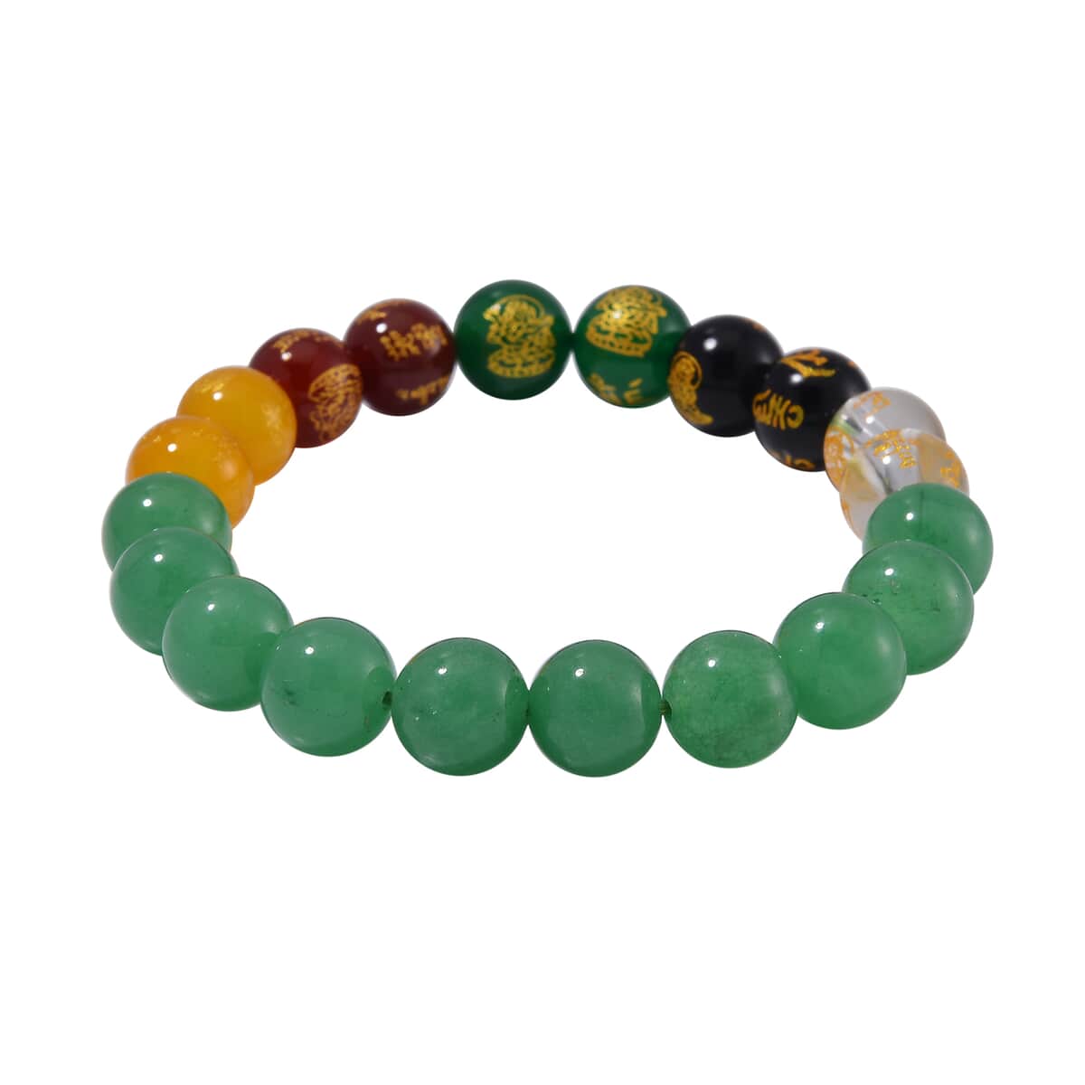 Green Aventurine and Multi Gemstone 140.00 ctw Beaded Bracelet (6.5-7.0In) image number 2