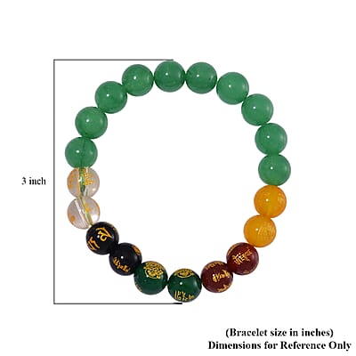 Green Aventurine and Multi Gemstone 140.00 ctw Beaded Bracelet (6.5-7.0In)