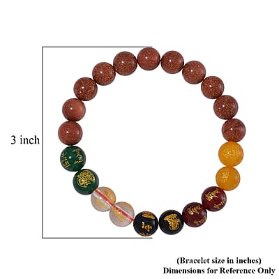 Golden Sandstone and Multi Gemstone 140.00 ctw Beaded Bracelet (6.5-7.0In)