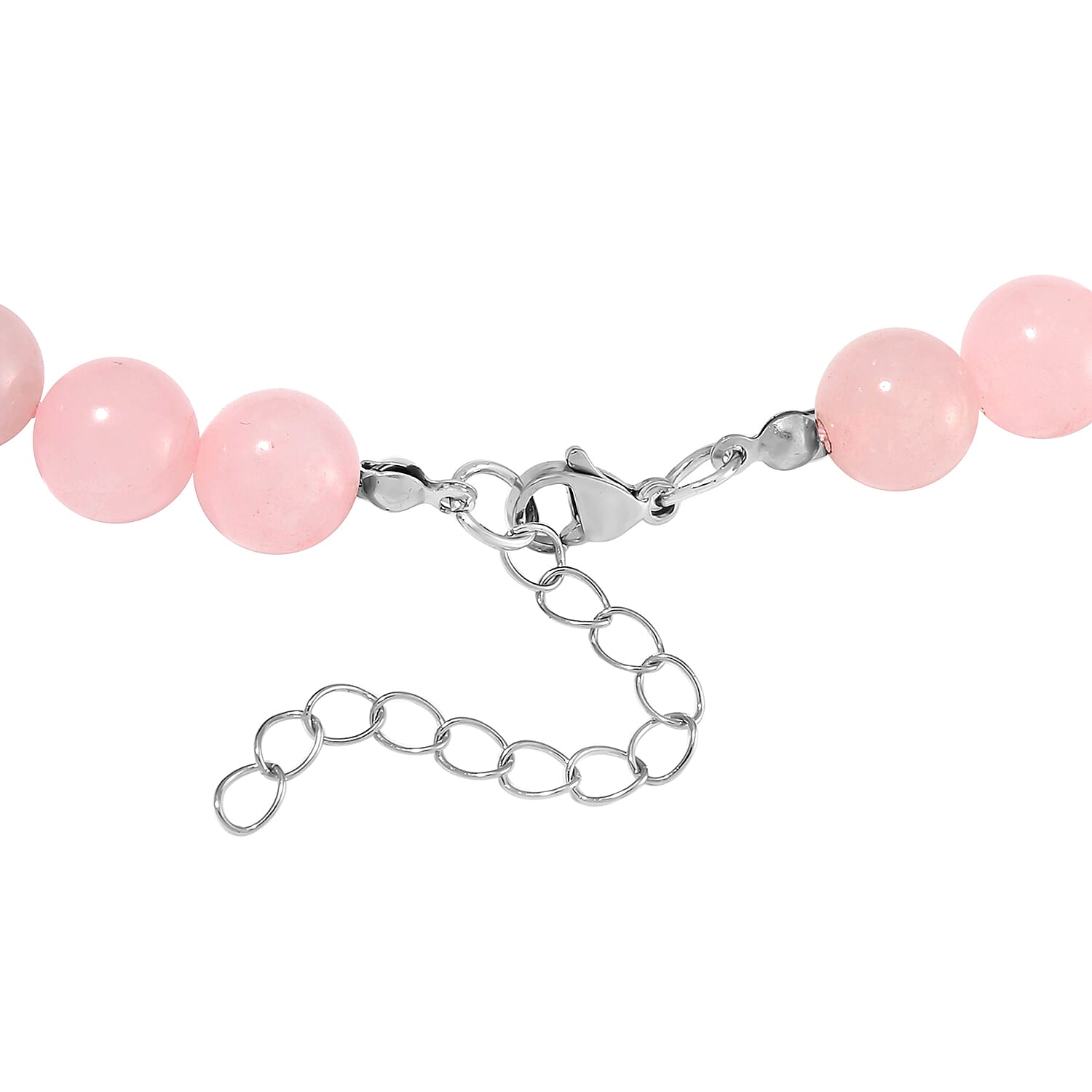 Galilea Rose Quartz and Multi Gemstone 300.00 ctw Beaded Necklace in Stainless Steel 18-20 Inches