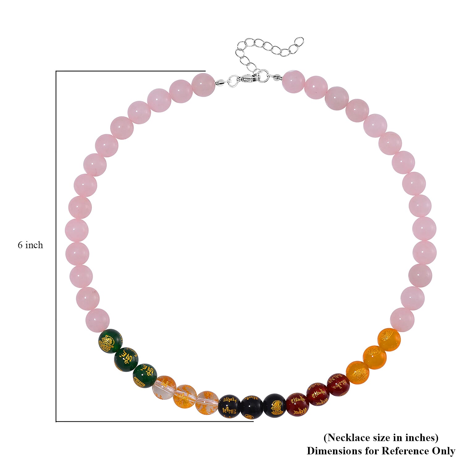 Galilea Rose Quartz and Multi Gemstone 300.00 ctw Beaded Necklace in Stainless Steel 18-20 Inches