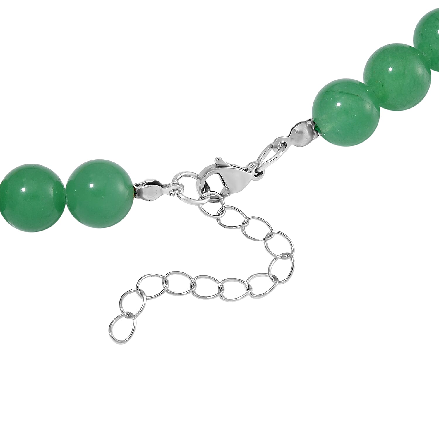 Green Aventurine and Multi Gemstone 300.00 ctw Beaded Necklace in Stainless Steel 18-20 Inches