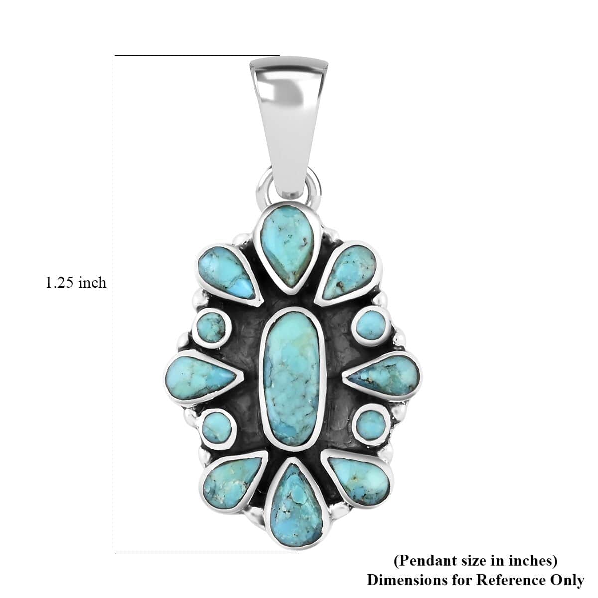 Santa Fe Style Kingman Turquoise Pendant in Sterling Silver 5.90 ctw image number 4