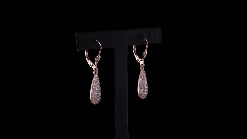 Natural Pink Diamond I3 0.50 ctw Drop Earrings in 18K Vermeil Rose Gold Over Sterling Silver