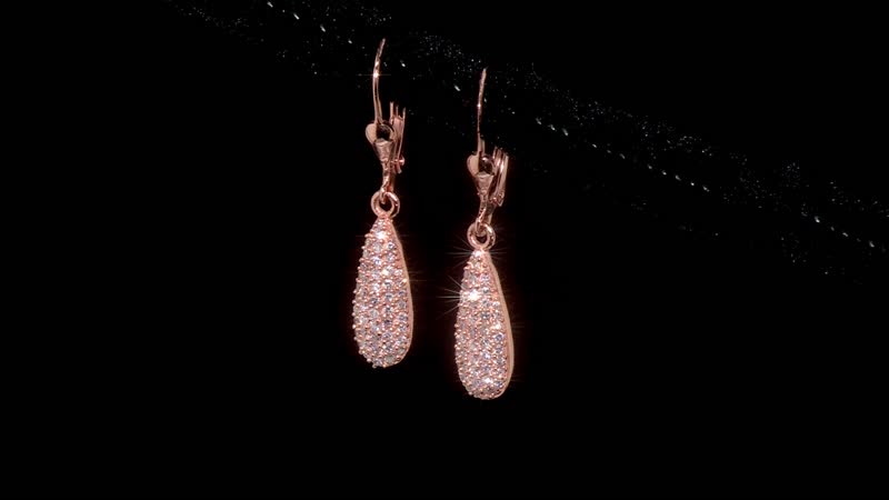 Natural Pink Diamond I3 0.50 ctw Drop Earrings in 18K Vermeil Rose Gold Over Sterling Silver