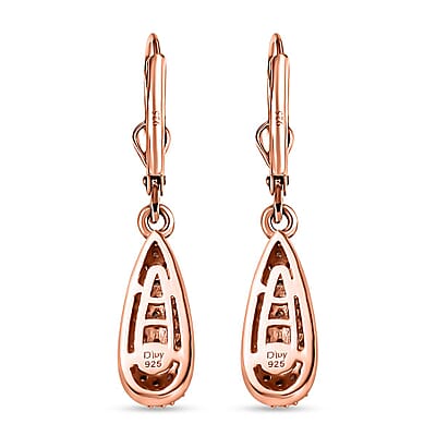 Natural Pink Diamond I3 0.50 ctw Drop Earrings in 18K Vermeil Rose Gold Over Sterling Silver