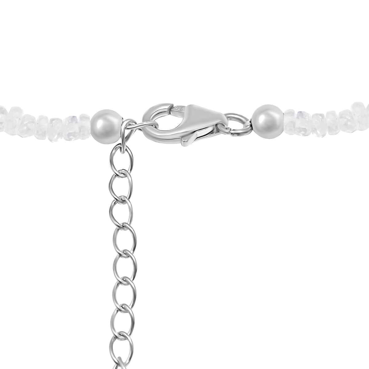 AAA Moon Glow Moonstone Beaded Necklace 18-20 Inches in Rhodium Over Sterling Silver 81.40 ctw image number 4