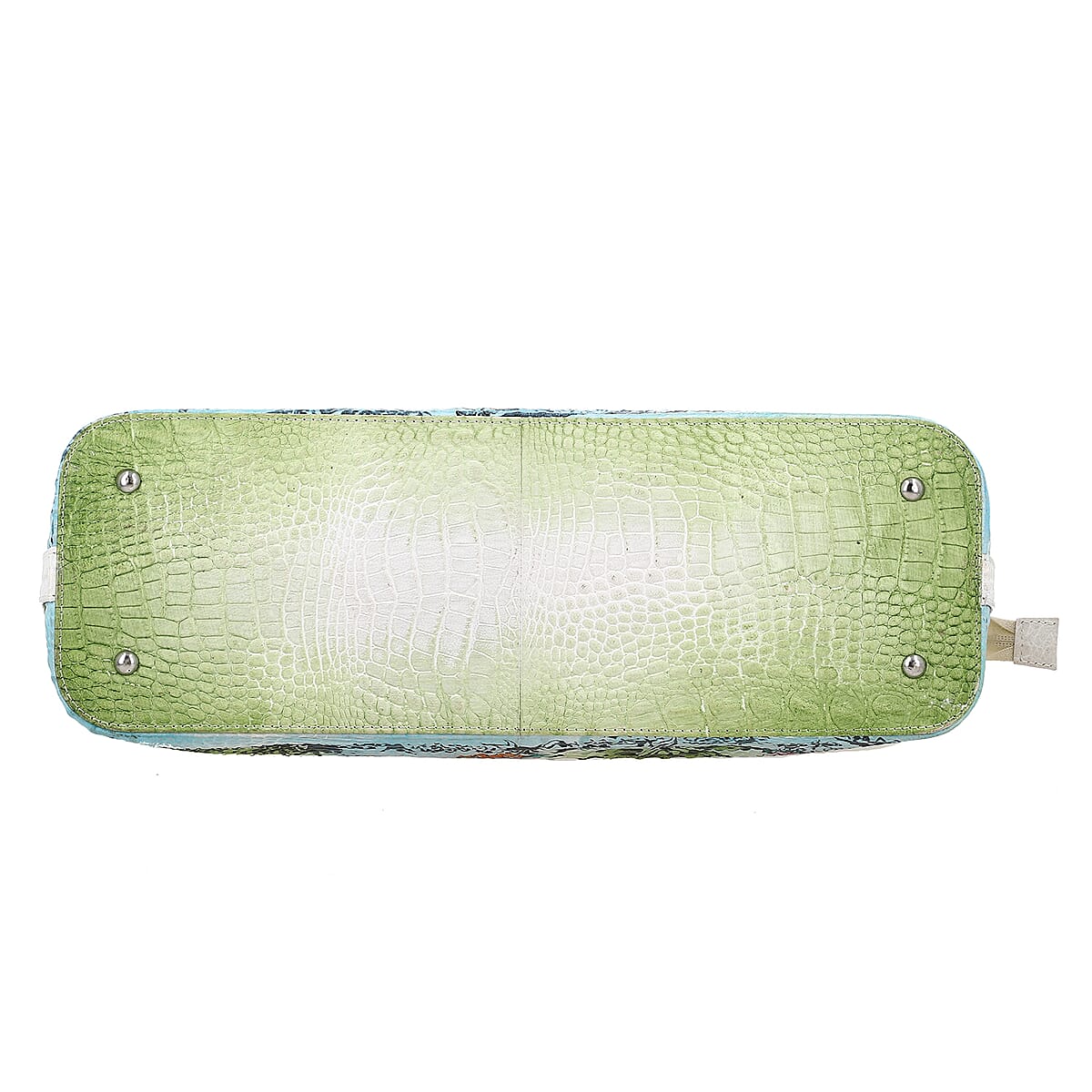 Sukriti White Tiger with Nature Hand Painted Croco Embossed Genuine Leather Handbag With Adjustable Strap image number 7