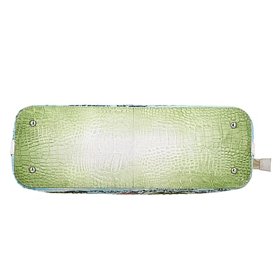 Sukriti White Tiger with Nature Hand Painted Croco Embossed Genuine Leather Handbag With Adjustable Strap
