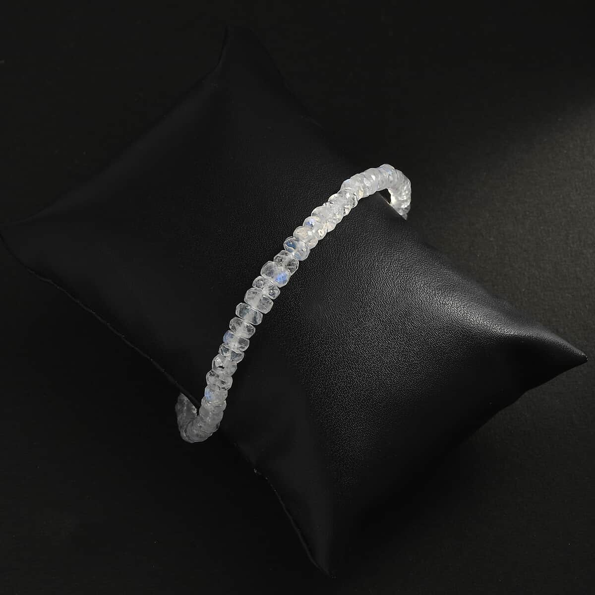 AAA Moon Glow Moonstone Beaded Bracelet in Rhodium Over Sterling Silver (7.25-9.25In) 31.45 ctw image number 1