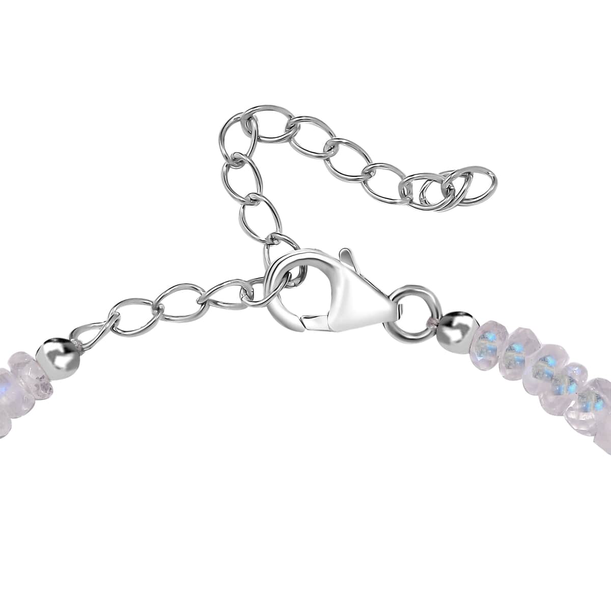 AAA Moon Glow Moonstone Beaded Bracelet in Rhodium Over Sterling Silver (7.25-9.25In) 31.45 ctw image number 3