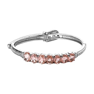 Morganique Quartz (Triplet) 9.40 ctw Bangle Bracelet in Stainless Steel (6.50 In)