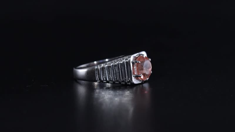 Morganique Quartz (Triplet) 2.20 ctw Men's Ring in Stainless Steel