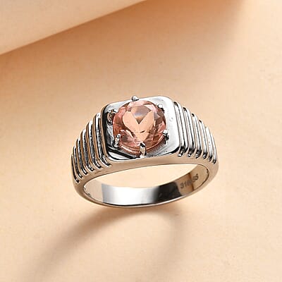 Morganique Quartz (Triplet) 2.20 ctw Men's Ring in Stainless Steel (Size 10.0)