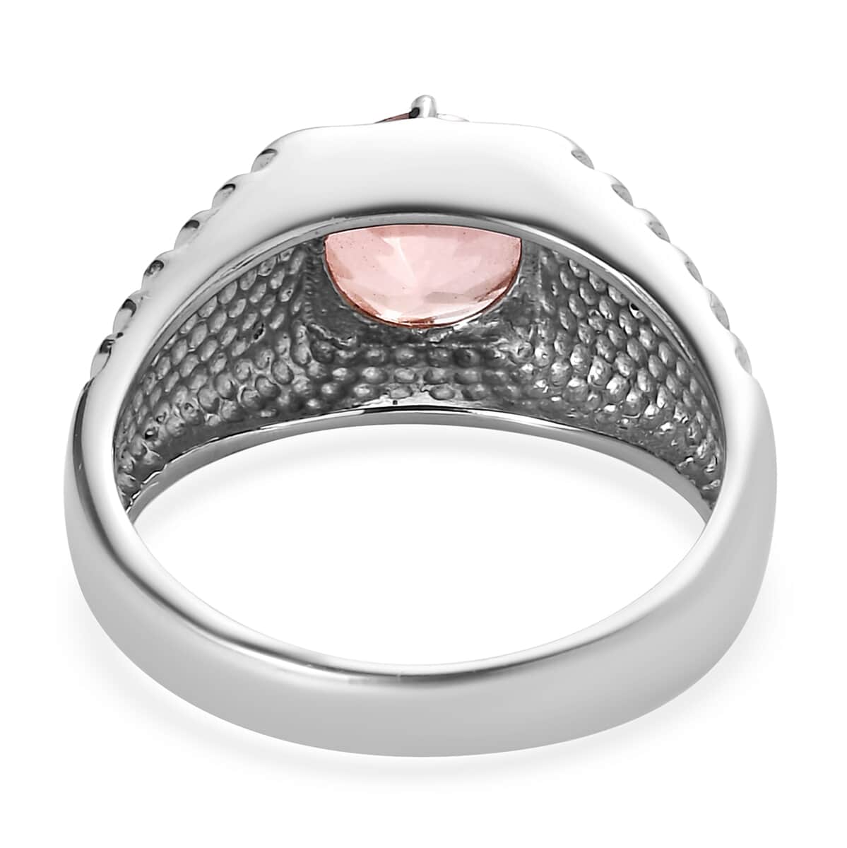 Morganique Quartz (Triplet) 2.20 ctw Men's Ring in Stainless Steel (Size 10.0) image number 4