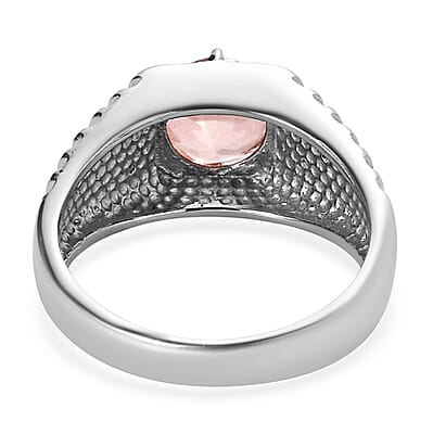 Morganique Quartz (Triplet) 2.20 ctw Men's Ring in Stainless Steel (Size 10.0)