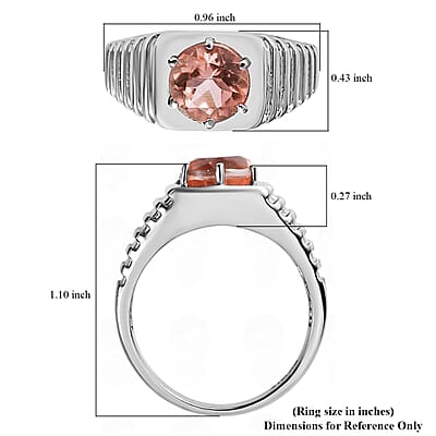 Morganique Quartz (Triplet) 2.20 ctw Men's Ring in Stainless Steel (Size 10.0)