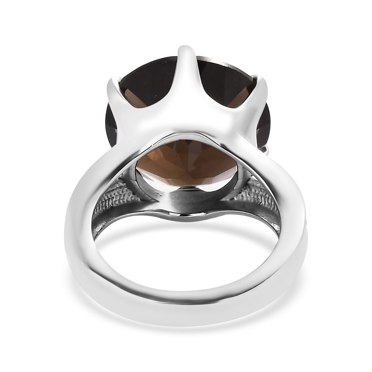 Brazilian Smoky Quartz 11.80 ctw Solitaire Ring in Stainless Steel (Size 11.0) image number 4