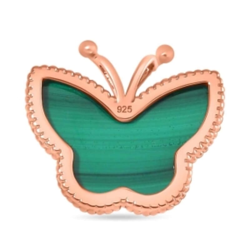 African Malachite 10.00 ctw Pendant in Sterling Silver