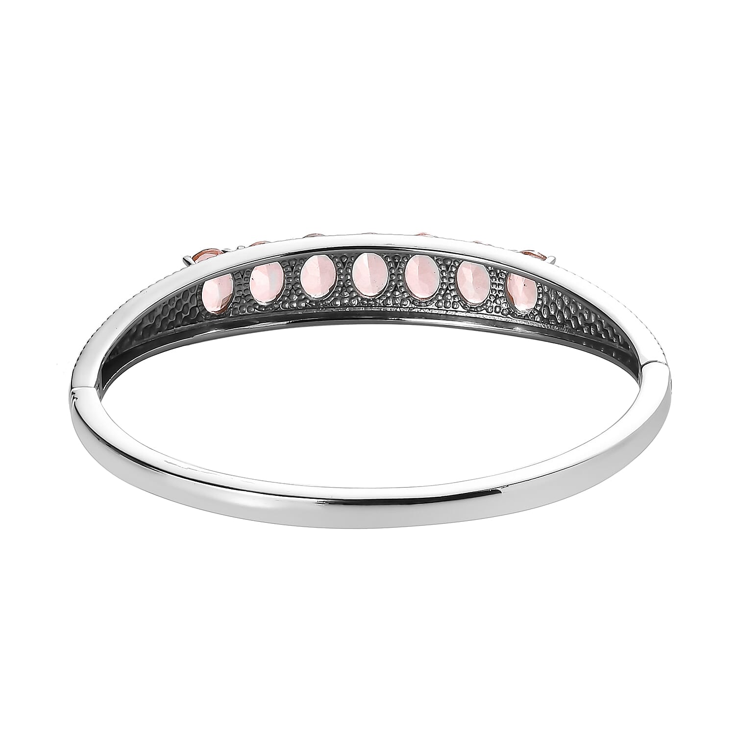 Morganique Quartz (Triplet) 9.40 ctw Bangle Bracelet in Stainless Steel (6.50 In)